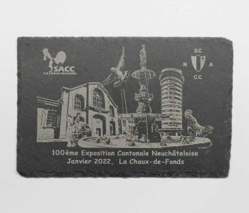 Ardoise naturelle publicitaire — élégance brute au service de la communication