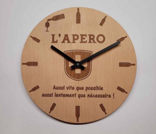 Horloge mural - L'APERO aussi vite que possible aussi lentement que nécessaire !