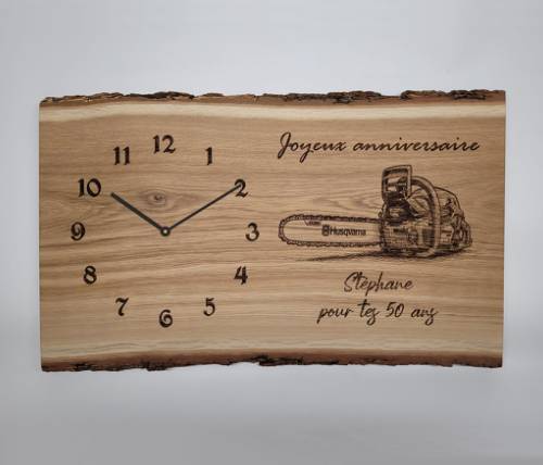 Planche horloge en chêne massif