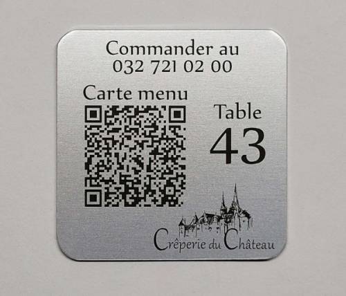 Support Qr code pour menu digital en aluminum